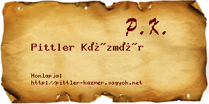 Pittler Kázmér névjegykártya